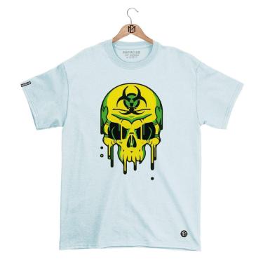 Imagem de Camiseta Mafiaclub Gola Redonda Estampa CAVEIRA RADIOATIVA Streetwear fio 30.1 Penteado...