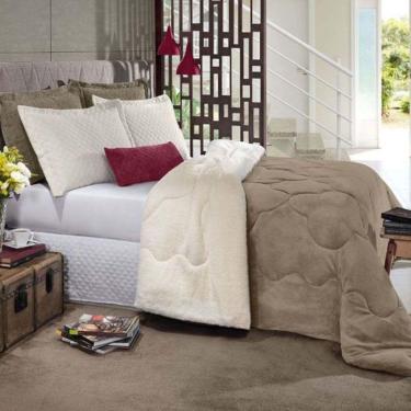 Imagem de Edredom Casal Dupla Face Plush/Sherpa Taúpe - Hedrons