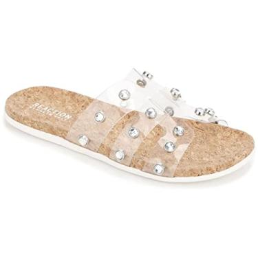 Imagem de Kenneth Cole Sandália feminina Reaction Slim H Band Stud Flat Platform, Transparente., 38