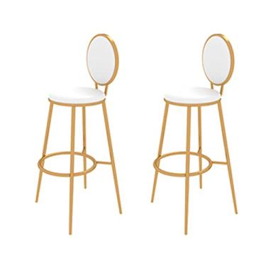 Imagem de Cadeiras de jantar cadeiras de sala de jantar banquetas de bar conjunto de 2 bancos de café da manhã estofados de poliuretano com design contemporâneo Banco de café da manhã alto elástico para enchimento de esponja com altura banqueta de altura Tudo está bem