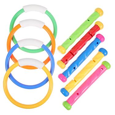 Imagem de VANZACK Conjunto De Jogo De Mergulho 9Pcs Brinquedos De Mergulho Subaquático Para Aprender A Nadar Brinquedos De Mergulho Para Crianças Bastões De Mergulho De Água Cristais De Mergulho