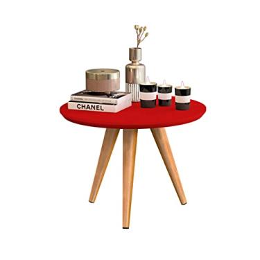 Imagem de Mesa de Centro Classic Pé Palito Madeira Mesa MDF Redonda (Vermelho)
