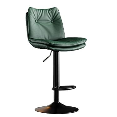 Imagem de Cadeiras de jantar cadeiras de sala de jantar banqueta de bar giratória, banco de bar de couro PU, altura ajustável com encosto e apoio para os pés para sala de jantar, ilha de cozinha, pub, bar, tudo está bem