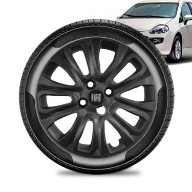 Imagem de Calota Fiat Punto aro 15 2015 a 16 Preta Brilhante Emb Preto