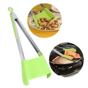 Imagem de Pegador Multifuncional Espátula Antiaderente Silicone 2 em 1 Fritura Churrasco Frigideira Chapa Cozinha