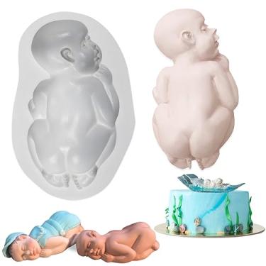 Imagem de Ferramenta de assar para decoração de bolo, molde de silicone para bebês Tangker grande para decoração de chá de bebê