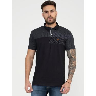 Imagem de Camiseta Masculina Trup Sea Polo Com Detalhes em Couro Premium Tendência Casual-Masculino