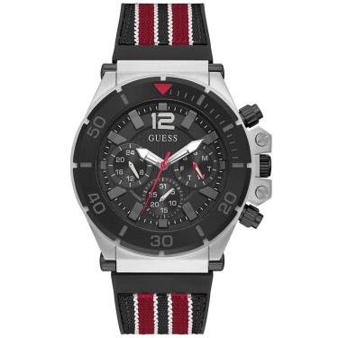 Imagem de Relógio GUESS masculino preto vermelho borracha GW0415G1