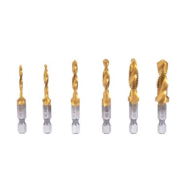 Imagem de Jogo De Brocas Macho De Titânio Aço Rápido 6 Peças Rocast