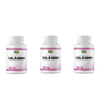 Imagem de 3 X Frascos Colageno Hidrolisado Com Vitamina C 120 Caps - Natuforme