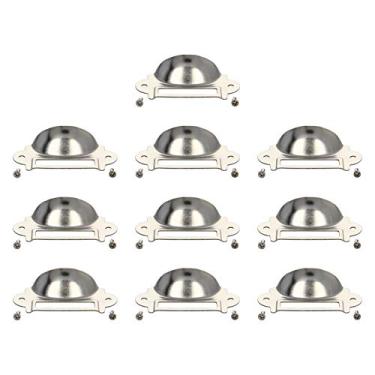 Imagem de Puxadores de suporte de etiqueta, puxadores de gaveta de moldura de ferro vintage para armário de armário, prateado 69 x 35 mm pacote com 10, (Bettomshin)