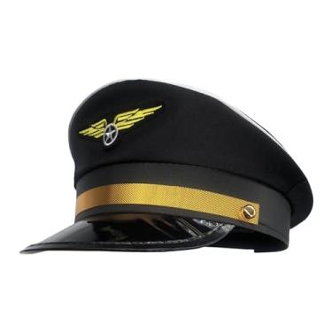 Imagem de Tachiuwa Companhia aérea grande cornija chapéu adereços acessórios de fantasia vestir-se chapéus de marinheiro de halloween para homens mulheres boné de, preto