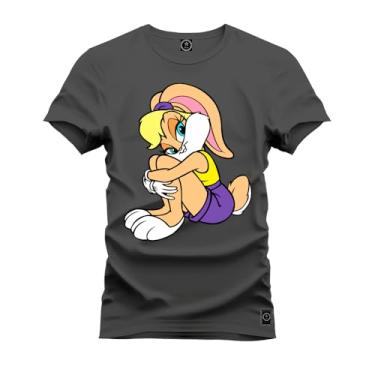Imagem de Camiseta Premium Malha Confortável Estampada Lola Bunny Grafite GG
