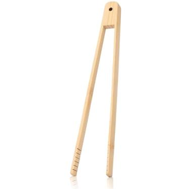 Imagem de Pegador de Fritura Salada Petisco Churrasco Bambu Pinça Pegador Fácil Green Bamboo - 40 cm