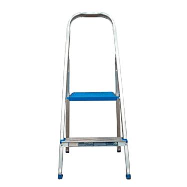 Imagem de Escada Dobravel 2 Degraus em Aluminio Alumasa 120 kg de Capacidade