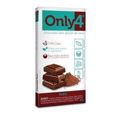 Imagem de Tablete De Chocolate Com Açúcar De Coco Puro Only4 80g