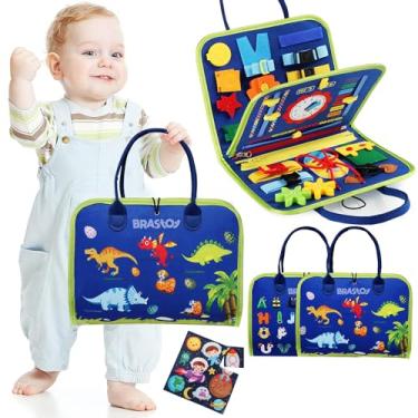 Imagem de Brastoy Placa de Montessori Sensorial para Crianças Maleta Educativa Brinquedos (Azul)