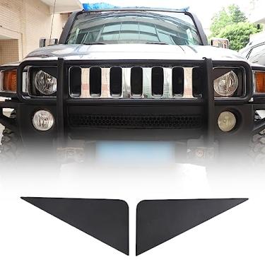 Imagem de Fgtagtal Acabamento do painel de farol dianteiro compatível com Hummer H3 2005-2009, capa de farol frontal estilo Angry Eyes acabamento de bisel de farol, 2 peças