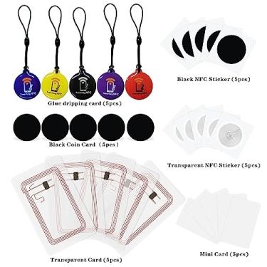 Imagem de Timeskey NFC Etiquetas Ntag215 Adesivos compatíveis com iPhone - Cartões brancos NFC transparentes (30 peças)