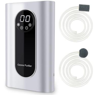 Imagem de WSTA Gerador portátil de ozônio, máquina de ozônio multiuso de 1000 mg/h para ar, água, alimentos, casa, escritório, caça (prata)