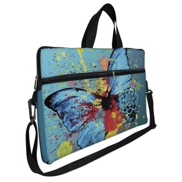 Imagem de Case Capa Maleta Premium Para Notebook Laptop de 17 e 17,3 com Alça de Mão Alça de Ombro e Zíper Lateral - Borboleta