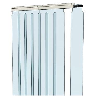 Imagem de Awoco Kit de cortina de controle climático de fita de vinil de 96 cm x 213 cm, tiras deslizantes perfeitas para freezers, refrigeradores e portas de armazém, aprovadas pela NSF
