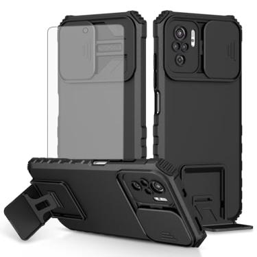 Imagem de Asuwish Capa de telefone para Xiaomi Redmi Note 10/10S 4G com protetor de tela de vidro temperado e capa de câmera deslizante suporte suporte fino acessórios de celular protetora Redme Note10 S