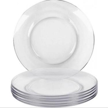 Imagem de Jogo 6 Prato Fundo 22cm Vidro Temperado Incolor