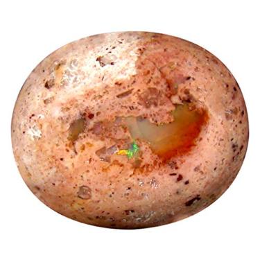 Imagem de Cabochão oval de 11,66 ct (18 x 15 mm) opala de fogo de matriz mexicana não aquecida 100% natural genuína e extraída da terra pedra preciosa solta