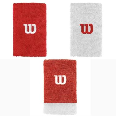 Imagem de 1 Par de Munhequeira Esportiva W Bordado Absorve Transpiração Unissex Wilson