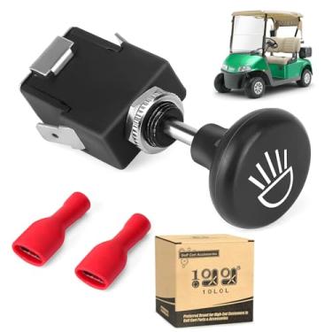Imagem de 10L0L Botão Universal para Carrinho de Golfe, 12V,Interruptor Mecânico, Manual, Preto e Vermelho