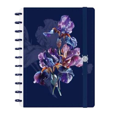 Imagem de Caderno de Disco ISCOOL Grande Floriografia Íris Azul