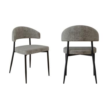 Imagem de Cadeira Bless Fixa com 4 Pés 55 X 52,5 X 77,5 Cm com 2 Unidades Marrom/Preto