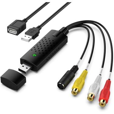 Imagem de VIXLW Cartão de Captura USB - Conversor AV para USB - Placa de Captura Vídeo RCA para PC e Mac - Compatível com VHS, VCR, Hi8, DV e Filmadora