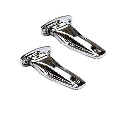 Imagem de Red Hound Auto 2 dobradiças de porta cromadas para reboque ou caminhão, resistente, polido, todo em metal, gabinete de geladeira, reversível, 14 cm, mão esquerda ou direita