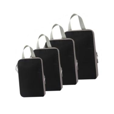 Imagem de Generic 4x Sacos de armazenamento de compressão Sacos de embalagem de viagem Organizadores de embalagem de bagagem reutilizáveis para uso diário Viagem de, Preto