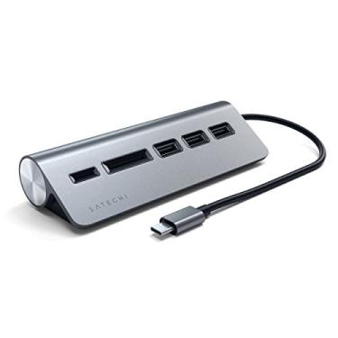 Imagem de Satechi USB-C Combo Hub para Escritório - Portas de dados USB-A 3.0 e leitores de cartão Micro/SD - Para M2/ M1 MacBook Pro/Air, M2/ M1 iPad Pro/Air, M2 Mac Mini, iMac M1 (Cinza Espacial)