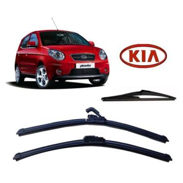 Imagem de Kit 3 Palhetas Limpador de Parabrisa Dianteiro + Traseiro Kia Picanto 