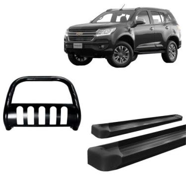 Imagem de Kit Quebra Mato C/Proteção Estribo Plataforma TrailBlazer Preto - HOZZ