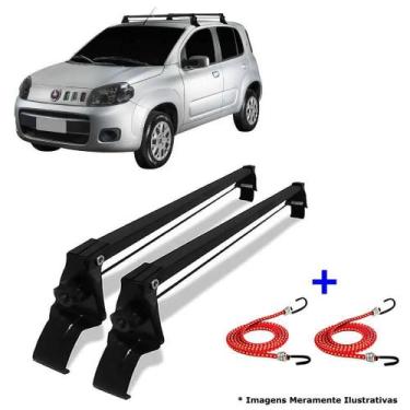 Imagem de Rack Teto Fiat Uno Vivace 4Pts 11 A 2017 + 2 Elástico Carga - Vhip