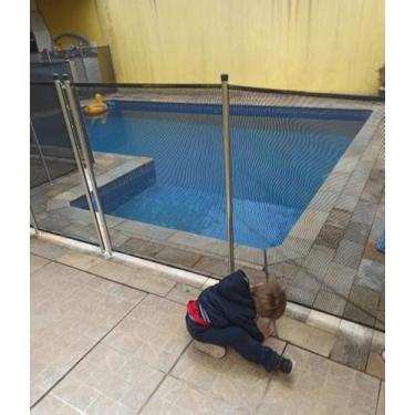 Imagem de Cerca Removível Para Piscina - tubo alumínio natural - módulo 5 metros