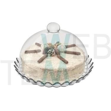 Imagem de Boleira de Vidro com Tampa Pétalas de Jasmin 32cm Vitazza Prato para B