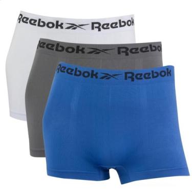 Imagem de Kit 3 Cuecas Boxer Masculina Sem Costura Reebok Microfibra, 1branco, 1