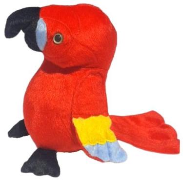 Imagem de Arara de de Pelúcia Vermelha 24 cm Antialérgica - Mirante Brasil