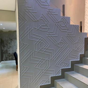 Imagem de Kit 12 Placas Paineis 50X50Cm Parede Revestimento 3M 3D Pvc - Lujp Dec