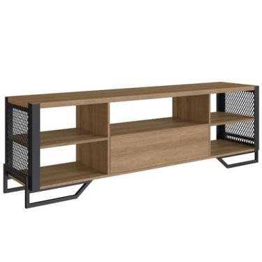 Imagem de Rack Industrial 180 Cm Gaveta E Tela Em Metal 1017 Mell Preto PP - Pla