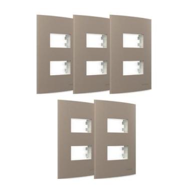 Imagem de Kit 5 Placa 2 postos com Suporte cor Argila Sleek Margirius, Argila