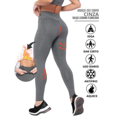 Imagem de 2 Calça Legging Flanelada Térmica Anti frio Suplex Cintura Alta Femini