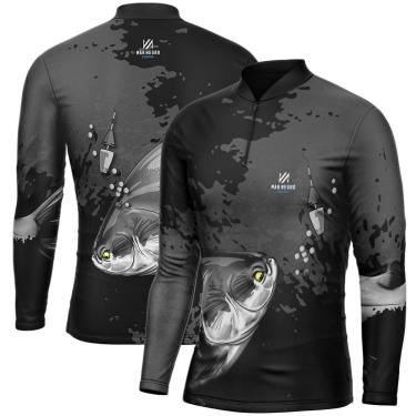 Imagem de Camiseta de Pesca Masculina Combat Tambaqui Cinza - Mar Negro-Masculino
