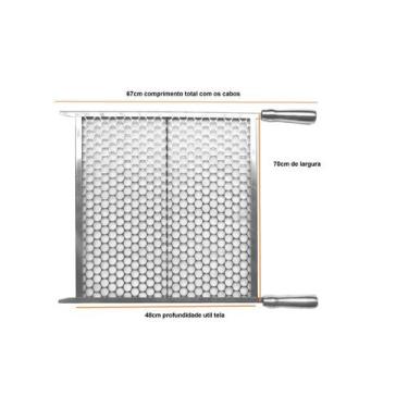 Imagem de grelha moeda para churrasqueiras de alvenaria e premoldada 70cm de lar